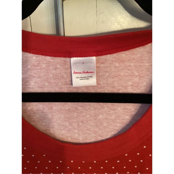 Hanna Andersson Holiday Print Long John Set Top Sz L Red Fair Isle - Picture 2 of 9